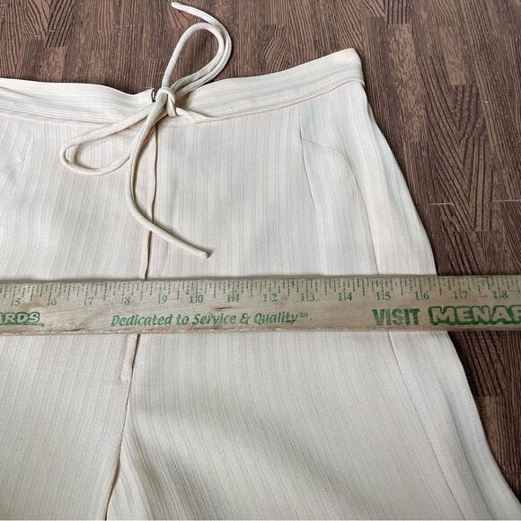 Vtg Giorgio‎ Armani Pants Italy Taupe Straight Leg Trousers Bow Pants 27X30 - Picture 8 of 10